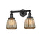 Chatham Bath Vanity Light shown in the Matte Black finish with a Mercury shade