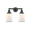 Canton Bath Vanity Light shown in the Matte Black finish with a Matte White shade
