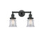 Canton Bath Vanity Light shown in the Matte Black finish with a Clear shade