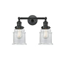 Canton Bath Vanity Light shown in the Matte Black finish with a Clear shade