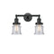 Canton Bath Vanity Light shown in the Matte Black finish with a Seedy shade