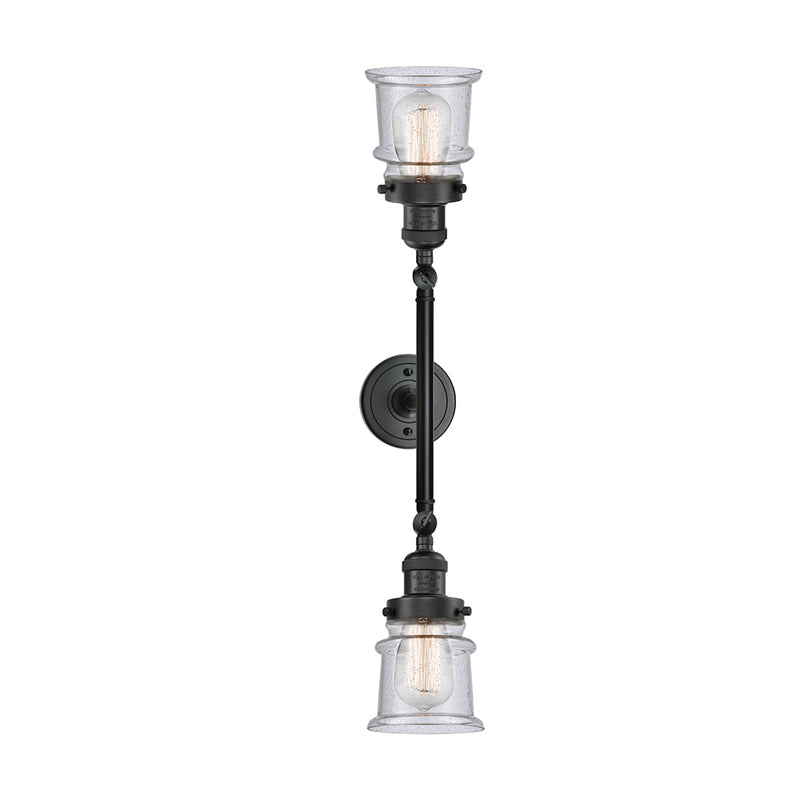 Innovations Lighting Small Canton 2 Light Bath Vanity Light Part Of The Franklin Restoration Collection 208-BK-G184S-LED
