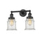 Canton Bath Vanity Light shown in the Matte Black finish with a Seedy shade