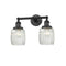 Colton Bath Vanity Light shown in the Matte Black finish with a Clear Halophane shade