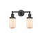 Dover Bath Vanity Light shown in the Matte Black finish with a Matte White shade
