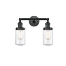 Dover Bath Vanity Light shown in the Matte Black finish with a Clear shade
