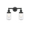 Dover Bath Vanity Light shown in the Matte Black finish with a Seedy shade