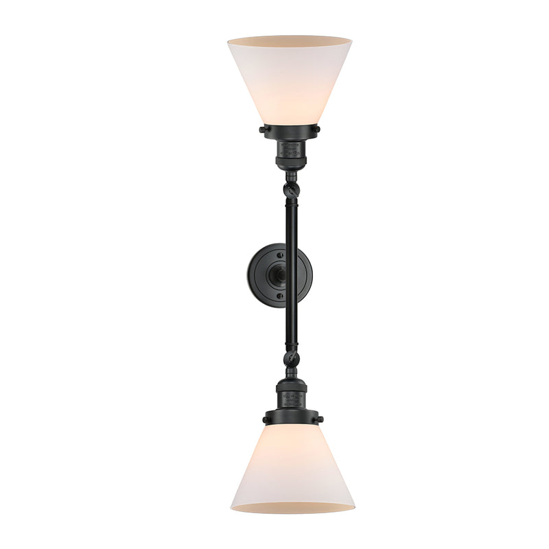 Innovations Lighting Large Cone 2 Light Bath Vanity Light Part Of The Franklin Restoration Collection 208-BK-G41-LED