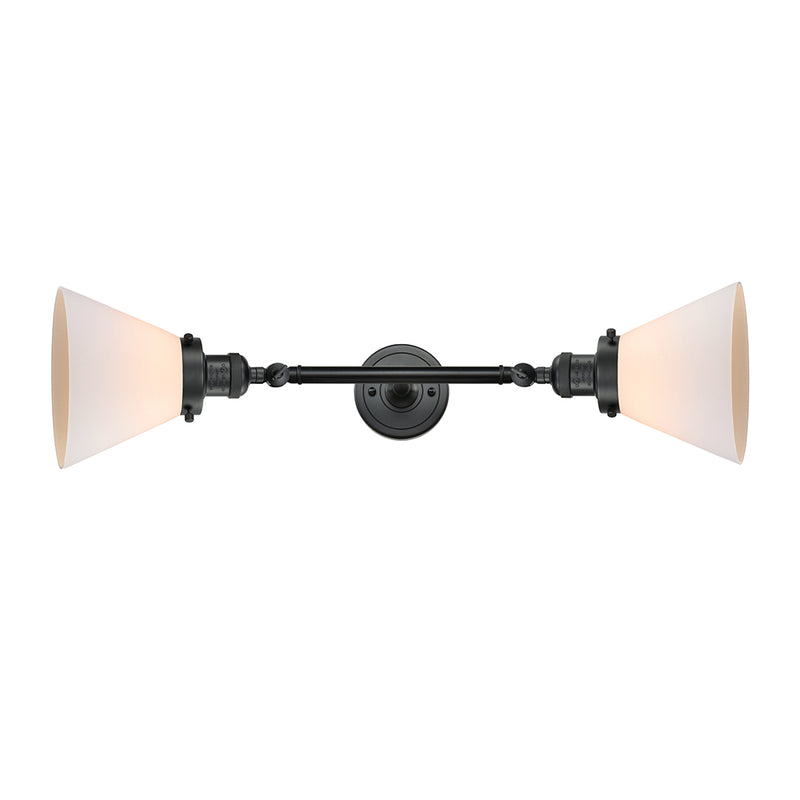 Innovations Lighting Large Cone 2 Light Bath Vanity Light Part Of The Franklin Restoration Collection 208-BK-G41-LED