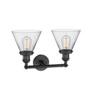 Innovations Lighting Large Cone 2 Light Bath Vanity Light Part Of The Franklin Restoration Collection 208-BK-G42-LED