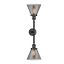 Innovations Lighting Large Cone 2 Light Bath Vanity Light Part Of The Franklin Restoration Collection 208-BK-G43-LED