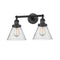 Cone Bath Vanity Light shown in the Matte Black finish with a Seedy shade