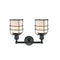 Innovations Lighting Small Bell Cage 2 Light Bath Vanity Light Part Of The Franklin Restoration Collection 208-BK-G51-CE-LED