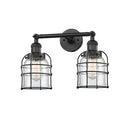 Bell Cage Bath Vanity Light shown in the Matte Black finish with a Clear shade