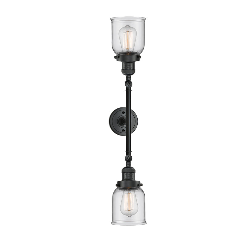 Innovations Lighting Small Bell 2 Light Bath Vanity Light Part Of The Franklin Restoration Collection 208-BK-G52