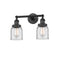 Bell Bath Vanity Light shown in the Matte Black finish with a Clear shade