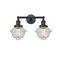 Oxford Bath Vanity Light shown in the Matte Black finish with a Seedy shade