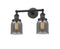 Innovations Lighting Small Bell 2-100 watt 16 inch Black   Smoked glass   180 Degree Adjustable Swivels 208BKG53