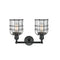 Innovations Lighting Small Bell Cage 2 Light Bath Vanity Light Part Of The Franklin Restoration Collection 208-BK-G54-CE-LED