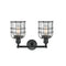 Innovations Lighting Small Bell Cage 2 Light Bath Vanity Light Part Of The Franklin Restoration Collection 208-BK-G54-CE