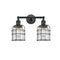 Bell Cage Bath Vanity Light shown in the Matte Black finish with a Seedy shade