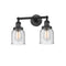Bell Bath Vanity Light shown in the Matte Black finish with a Seedy shade