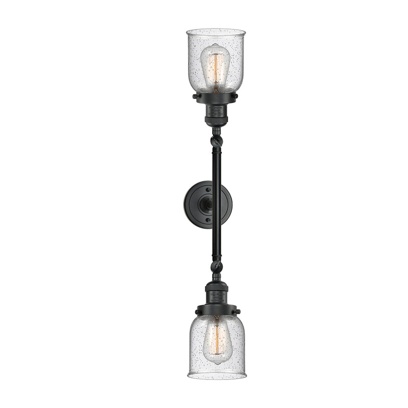 Innovations Lighting Small Bell 2 Light Bath Vanity Light Part Of The Franklin Restoration Collection 208-BK-G54