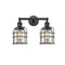 Bell Cage Bath Vanity Light shown in the Matte Black finish with a Silver Plated Mercury shade
