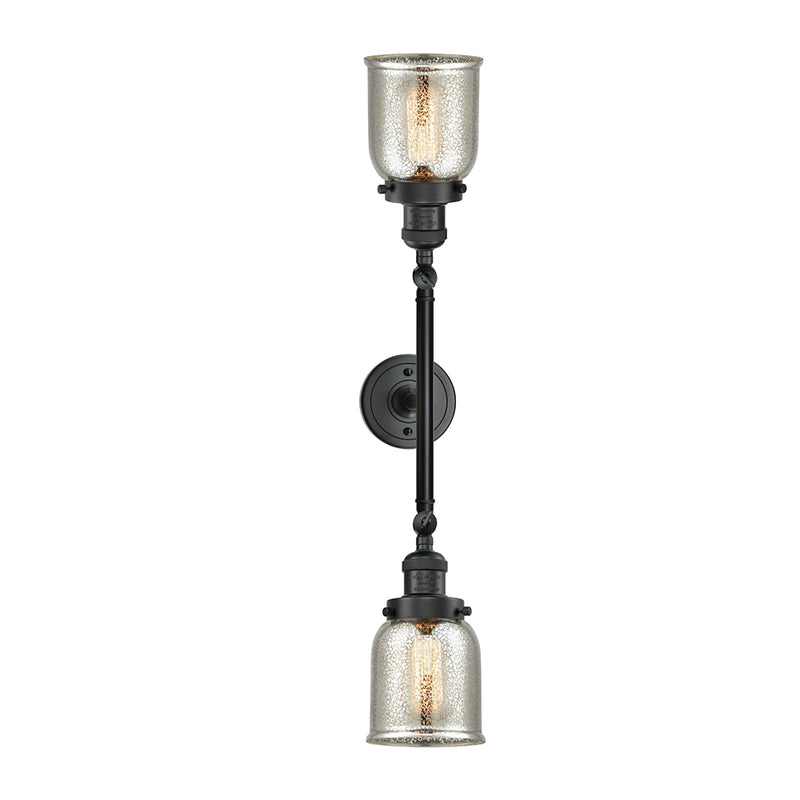 Innovations Lighting Small Bell 2 Light Bath Vanity Light Part Of The Franklin Restoration Collection 208-BK-G58-LED