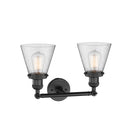 Innovations Lighting Small Cone 2 Light Bath Vanity Light Part Of The Franklin Restoration Collection 208-BK-G64
