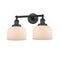 Bell Bath Vanity Light shown in the Matte Black finish with a Matte White shade
