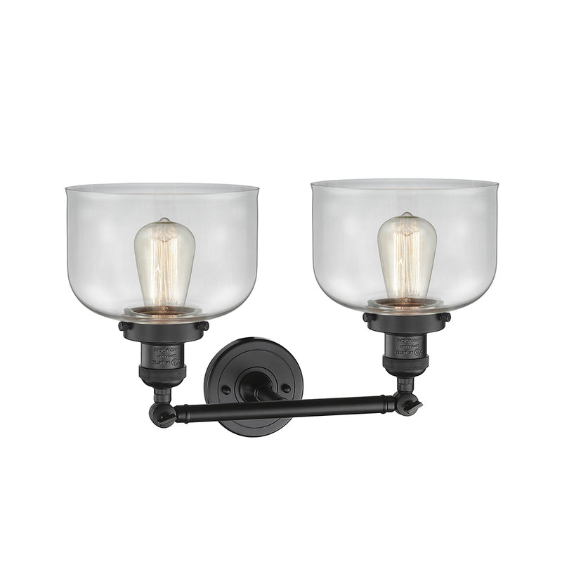Innovations Lighting Large Bell 2 Light Bath Vanity Light Part Of The Franklin Restoration Collection 208-BK-G72-LED