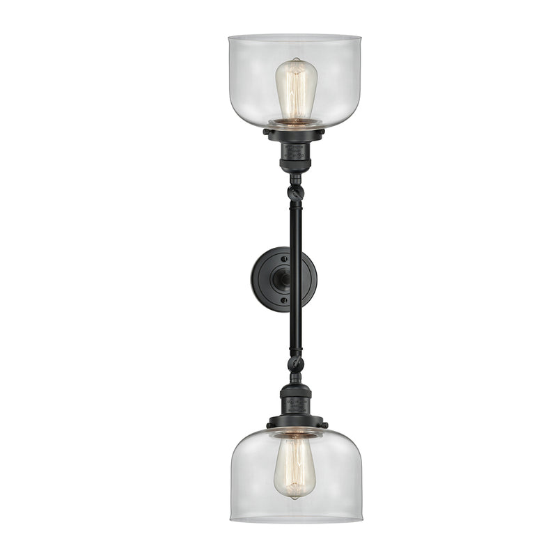 Innovations Lighting Large Bell 2 Light Bath Vanity Light Part Of The Franklin Restoration Collection 208-BK-G72-LED