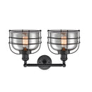 Innovations Lighting Large Bell Cage 2 Light Bath Vanity Light Part Of The Franklin Restoration Collection 208-BK-G73-CE-LED