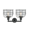 Innovations Lighting Large Bell Cage 2 Light Bath Vanity Light Part Of The Franklin Restoration Collection 208-BK-G74-CE-LED