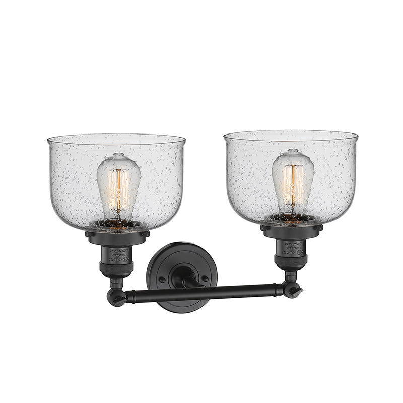 Innovations Lighting Large Bell 2 Light Bath Vanity Light Part Of The Franklin Restoration Collection 208-BK-G74-LED