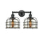 Bell Cage Bath Vanity Light shown in the Matte Black finish with a Silver Plated Mercury shade