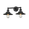 Railroad Bath Vanity Light shown in the Matte Black finish with a Matte Black shade