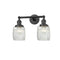 Colton Bath Vanity Light shown in the Oil Rubbed Bronze finish with a Clear Halophane shade