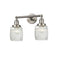 Colton Bath Vanity Light shown in the Brushed Satin Nickel finish with a Clear Halophane shade