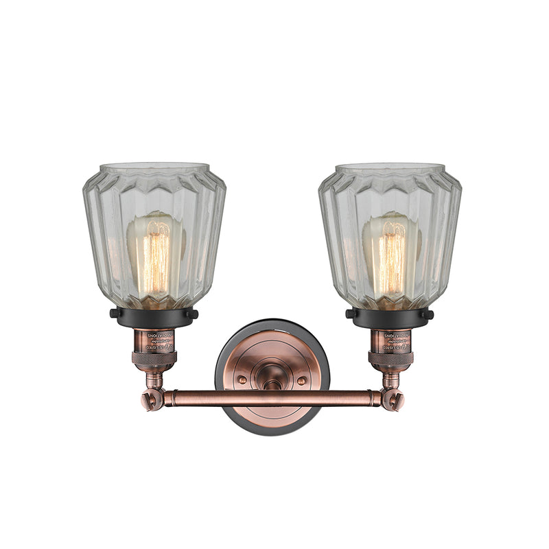 Innovations Lighting Chatham 2 Light Bath Vanity Light Part Of The Franklin Restoration Collection 208BP-ACBK-G142