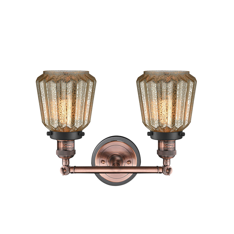 Innovations Lighting Chatham 2 Light Bath Vanity Light Part Of The Franklin Restoration Collection 208BP-ACBK-G146