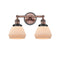 Fulton Bath Vanity Light shown in the Antique Copper finish with a Matte White shade
