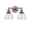 Fulton Bath Vanity Light shown in the Antique Copper finish with a Clear shade