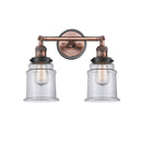 Canton Bath Vanity Light shown in the Antique Copper finish with a Clear shade