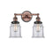 Canton Bath Vanity Light shown in the Antique Copper finish with a Clear shade