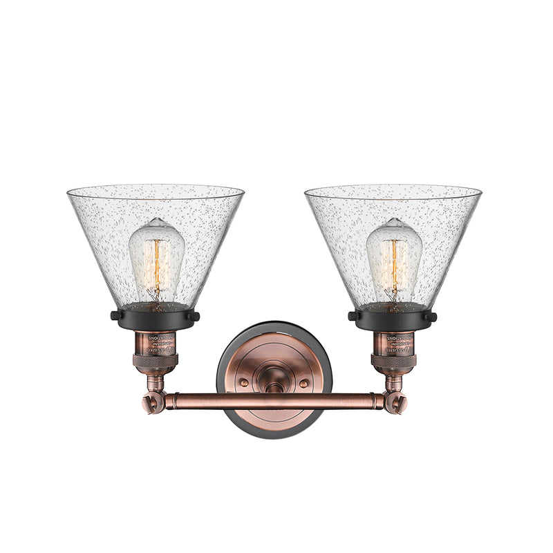 Innovations Lighting Large Cone 2 Light Bath Vanity Light Part Of The Franklin Restoration Collection 208BP-ACBK-G44
