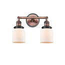 Bell Bath Vanity Light shown in the Antique Copper finish with a Matte White shade