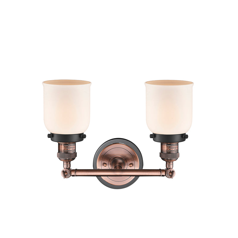 Innovations Lighting Small Bell 2 Light Bath Vanity Light Part Of The Franklin Restoration Collection 208BP-ACBK-G51