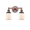 Bell Bath Vanity Light shown in the Antique Copper finish with a Matte White shade